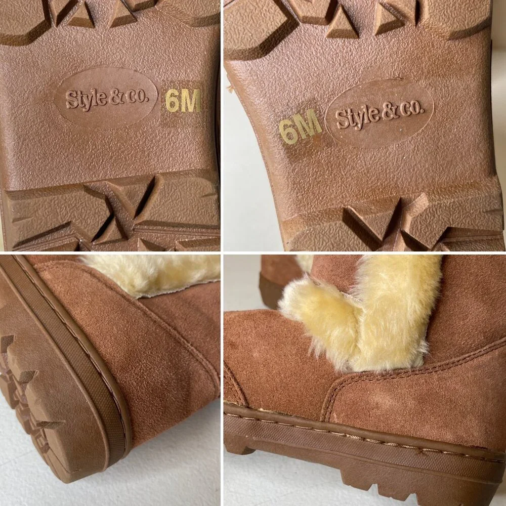 Style & Co Womens Witty Winter Faux Fur Boots Size 6